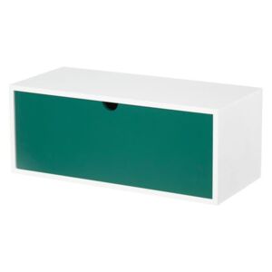 Design fehér-zöld fiókos fali tároló - Furniteam