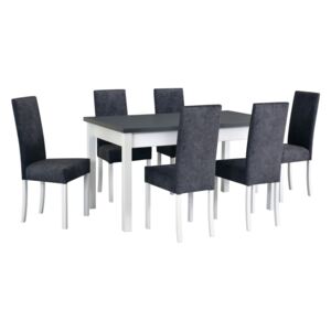 Rozkládací jídelní stůl MODENA 1, 78x140/180x80 cm, grafit/bílá