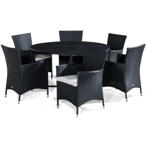 Asztal és szék garnitúra VG4655 Fekete + fehér