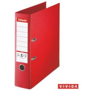 Iratrendező, 80 mm, A4, PP, élvédő sínnel, ESSELTE Standard Plus, Vivida piros (E81183)