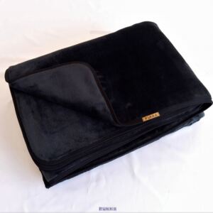 Fleece műgyapjú duplafalú fekete takaró