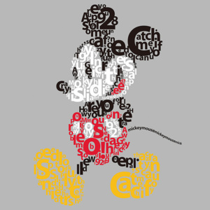 Vászonkép Miki Egér (Mickey Mouse) - Type, (60 x 80 cm)
