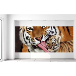 Gario Fotótapéta Tigris és kis tigris Méretek (sz x m): 536 x 240 cm, Anyag: Latex (ragasztó ingyen)