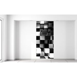 Gario Fotótapéta Fekete-fehér 3D kockák Méretek (sz x m): 95 x 205 cm, Anyag: Latex (ragasztó ingyen)