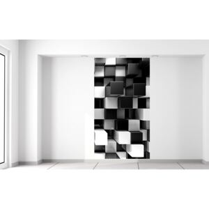 Gario Fotótapéta Fekete-fehér 3D kockák Méretek (sz x m): 110 x 200 cm, Anyag: Latex (ragasztó ingyen)