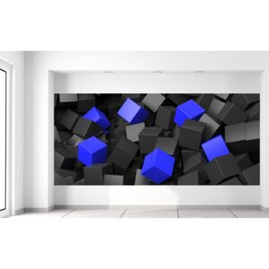 Gario Fotótapéta Fekete - kék kockák Méretek (sz x m): 536 x 240 cm, Anyag: Latex (ragasztó ingyen)