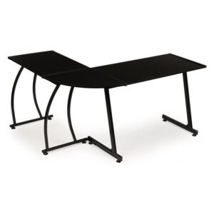 ModernHome Corner íróasztal - fekete, HCD006