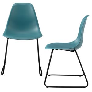 [en.casa]® Étkezőszék Helsinki 2 darabos design szék szett fém lábak 82 x 46.5 cm türkiz