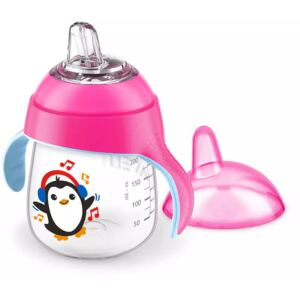 AVENT Spout Cup 260ml 12m+ csöpögésmentes itatópohár-rózsaszín pingvin