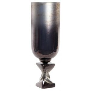 JR-170408-k - Váza üveg aluminium 15,5x15,5x45 üveges szürke