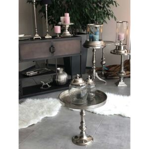 Style ezüst peremes kínáló asztalka