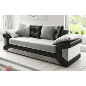 Háromszemélyes kanapé Dinia (szürke + fekete)