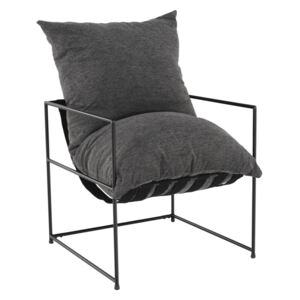 Modern fotel, szürke/fekete, DEKER