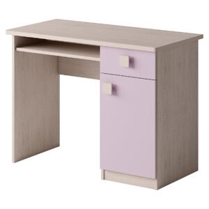 SPARTAN íróasztal, 76x100x50 cm, santana tölgy/lila