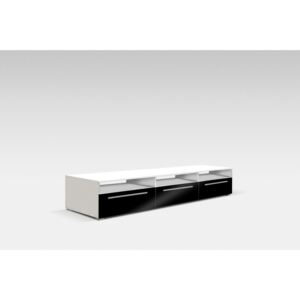 GALANTIC 150 TV asztal, fehér/magasfényű szürke