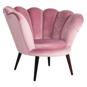 Magnolia 1 Velvet fotel Bársony - Antik rózsaszín - Wenge lábakkal