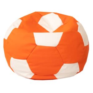 Focilabda alakú babzsákfotel narancssárga-fehér