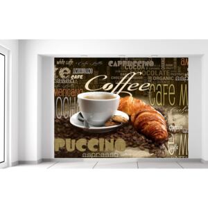 Gario Fotótapéta Finom kávé és croissant Méretek (sz x m): 200 x 150 cm, Anyag: Latex (ragasztó ingyen)