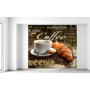 Gario Fotótapéta Finom kávé és croissant Méretek (sz x m): 268 x 240 cm, Anyag: Latex (ragasztó ingyen)