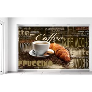 Gario Fotótapéta Finom kávé és croissant Méretek (sz x m): 412 x 248 cm, Anyag: Latex (ragasztó ingyen)