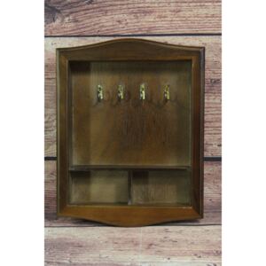 Fa szekrényke kulcsokra - barna (21x26, 5x5cm) - vidékies
