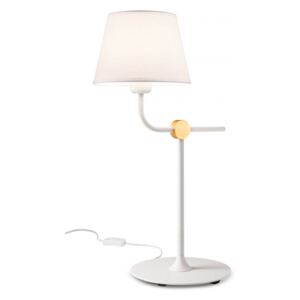 MORRIS Modern asztali lámpa matt fehér/ matt réz