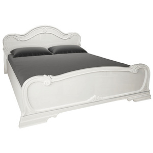 Francia ÁGY PAPER + emelhető ágyrács + matrac MORAVIA, 160x200, magasfényű fehér