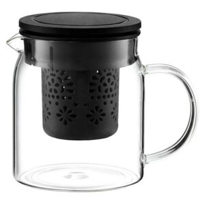 Ambition hőálló üveg kávé/teáskanna szűrővel - 800 ml - fekete