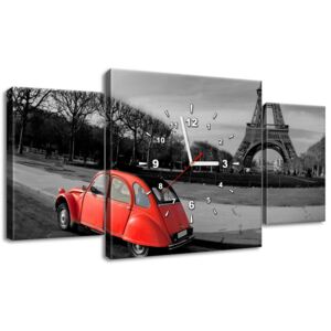 Gario Órás falikép Vörös autó az Eiffel-torony mellett 80x40cm