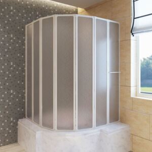 Zuhanyzó kádparaván 140 x 168 cm 7 panelek behajtható törülközőtartó
