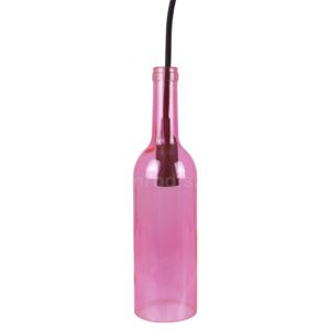 V-TAC Bottle palack üveg csillár (E14) - világos pink színű bura