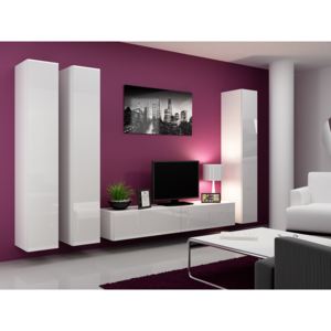 MEBLINE Modern Nappali bútor VIGO 1 fehér / fehér fényes