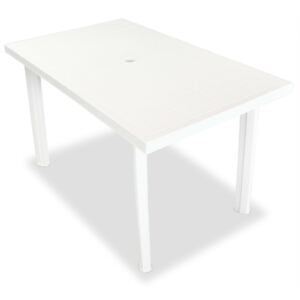 Fehér műanyag kerti asztal 126 x 76 x 72 cm
