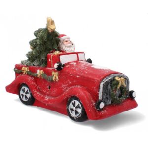 Inlea4Fun Mikulás autóval kerámia karácsonyi figura GOT7197