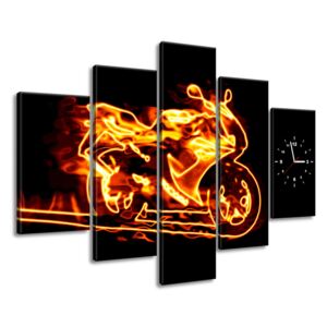 Gario Órás falikép Tüzes motorkerékpár 150x105cm