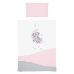 Belisima 2 részes babaágyneműgarnitúra Teddy Bear 90X120 rózsaszín