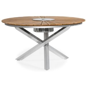 Kültéri asztal VG5996 150x150x76cm Tikfa + fehér