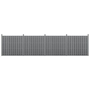 [neu.holz]® Kerítés WPC kerítés elem kerítéspanel 11 léccel 185 cm x 747 cm szürke