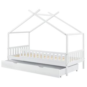Gyermekágy Tipi 90 x 200 cm tárolóval és ágyráccsal fehér színben