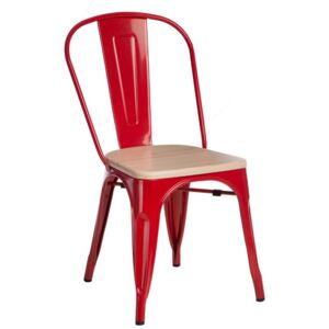 Paris Wood szék piros - natúr fenyő