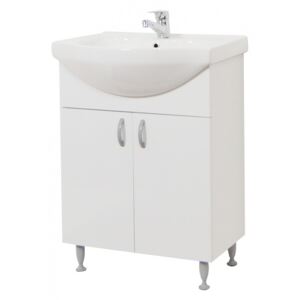 Bazena55 II NEW Fürdőszobai alsószekrény mosdóval 55 cm fehér