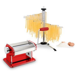 Klarstein Pasta Set, tészta készítő gép, piros & Verona tészta szárító