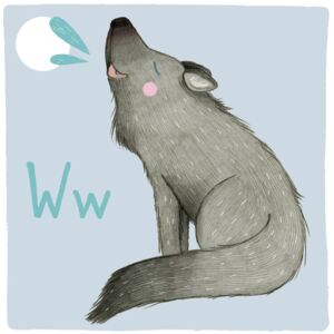 Alphabet - Wolf, (128 x 128 cm)