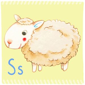 Alphabet - Sheep, (128 x 128 cm)
