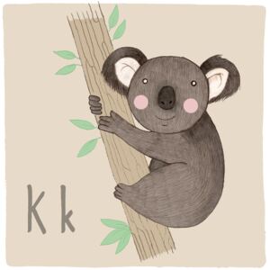 Alphabet - Koala, (128 x 128 cm)