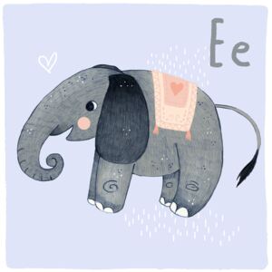 Alphabet - Elephant, (128 x 128 cm)