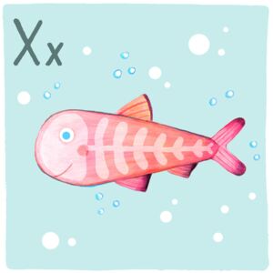 Alphabet - X-Ray-Fish, (128 x 128 cm)