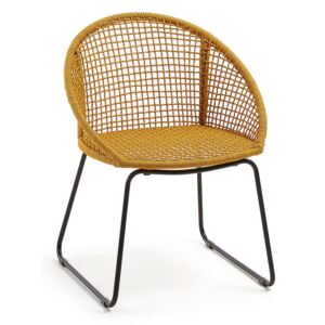 Sandrine mustársárga acélszerkezetű kerti szék - La Forma