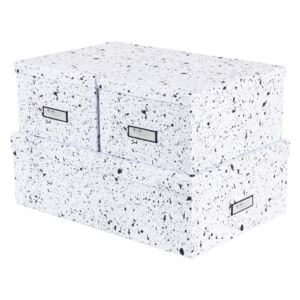 Inge 3 db-os fekete-fehér tárolódoboz szett - Bigso Box of Sweden