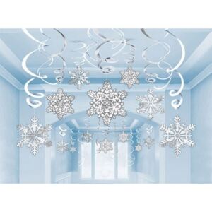 Snowflake, Hópehely Szalag dekoráció 30 db-os szett